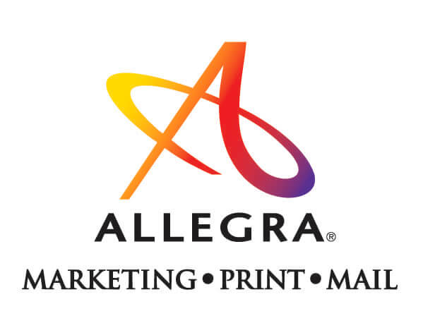 Allegra logo: marketing, print, mail services.