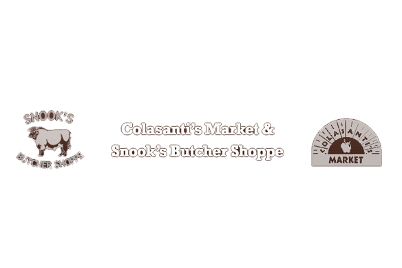 Colasanti's Market and Snook's Butcher Shop logos.