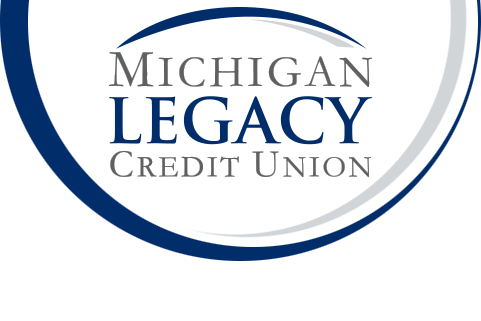Michigan Legacy Credit Union logo, blue and gray design.