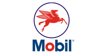 Mobil logo with red Pegasus symbol.