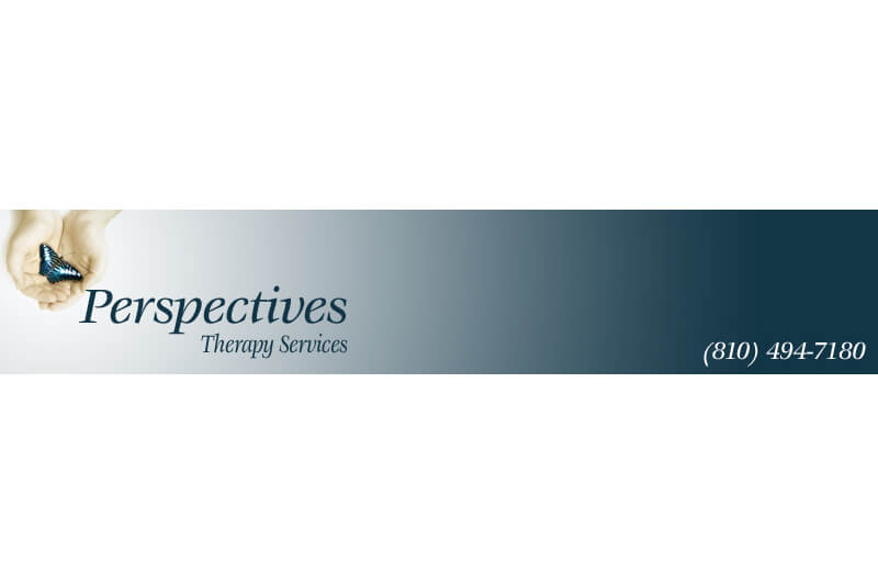 Perspectives Therapy Services contact information and butterfly logo.